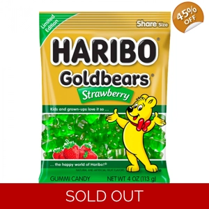 Haribo Gold Bears STRAWBERRY - 113g Bag - Goldbears Green Bear Sweets